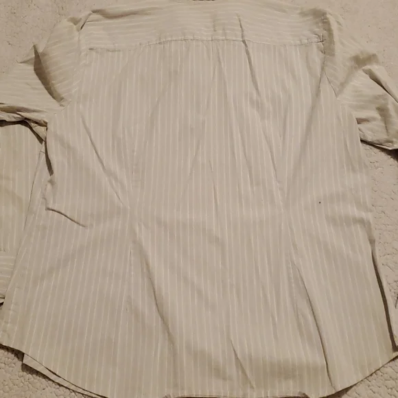 GAP stretch blue and white striped long sleeve button front shirt - Picture 6 of 6